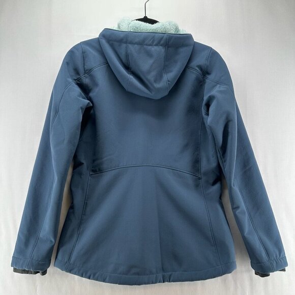 Mountain Hardwear Jacket Womens XS Softshell Sherpa Lined Hoodie Full Zip Blue - Picture 3 of 11